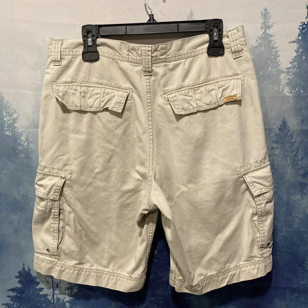 Levis Shorts Mens 34 Khaki Cargo Distressed Utility Baggy Workwear